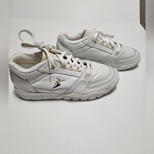 Women's White Leather Sneakers Size 9 #S-43